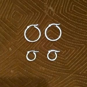 Stainless steel silver hoop earrings